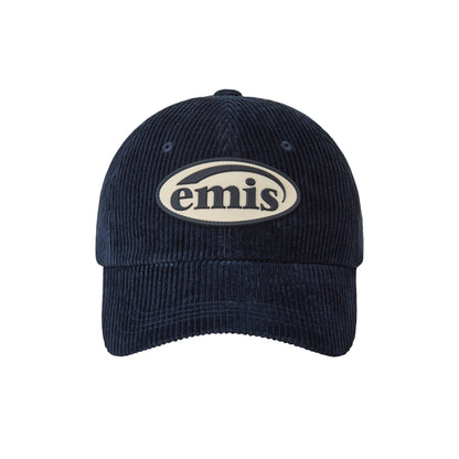 RUBBER PATCH CORDUROY BALL CAP-NAVY