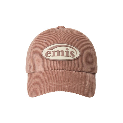 RUBBER PATCH CORDUROY BALL CAP-PINK
