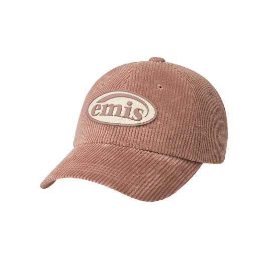 RUBBER PATCH CORDUROY BALL CAP-PINK