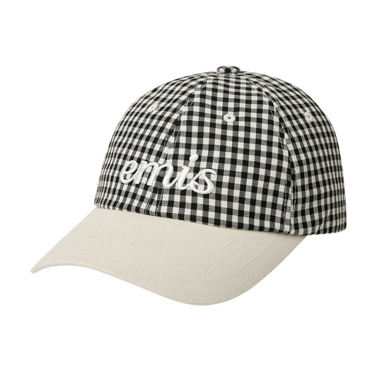GINGHAM CHECK BALL CAP-BLACK