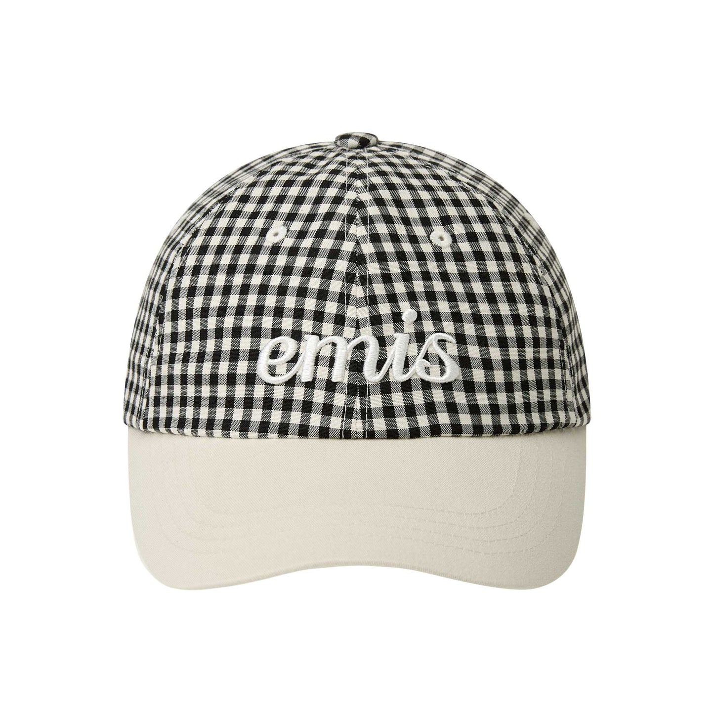 GINGHAM CHECK BALL CAP-BLACK