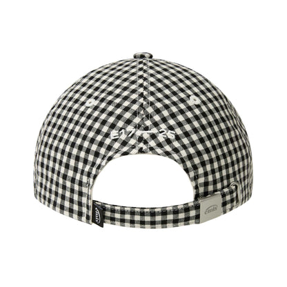 GINGHAM CHECK BALL CAP-BLACK