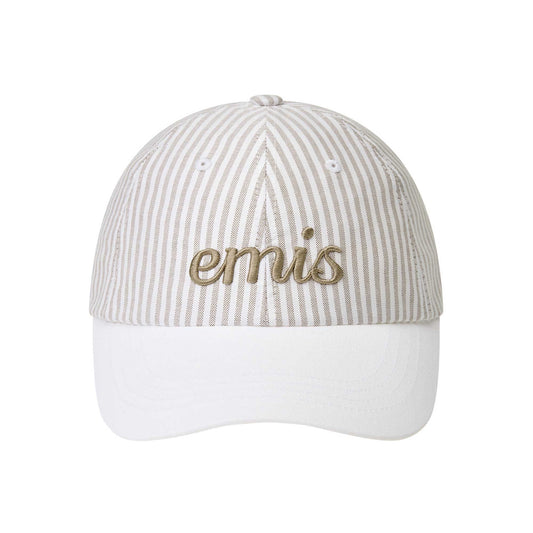 STRIPE BALL CAP-BEIGE