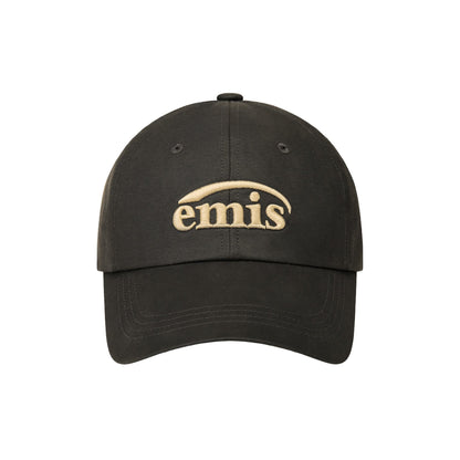 WASHED FAUX LEATHER BALL CAP-BLACK