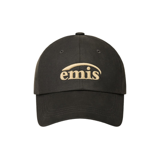 WASHED FAUX LEATHER BALL CAP-BLACK