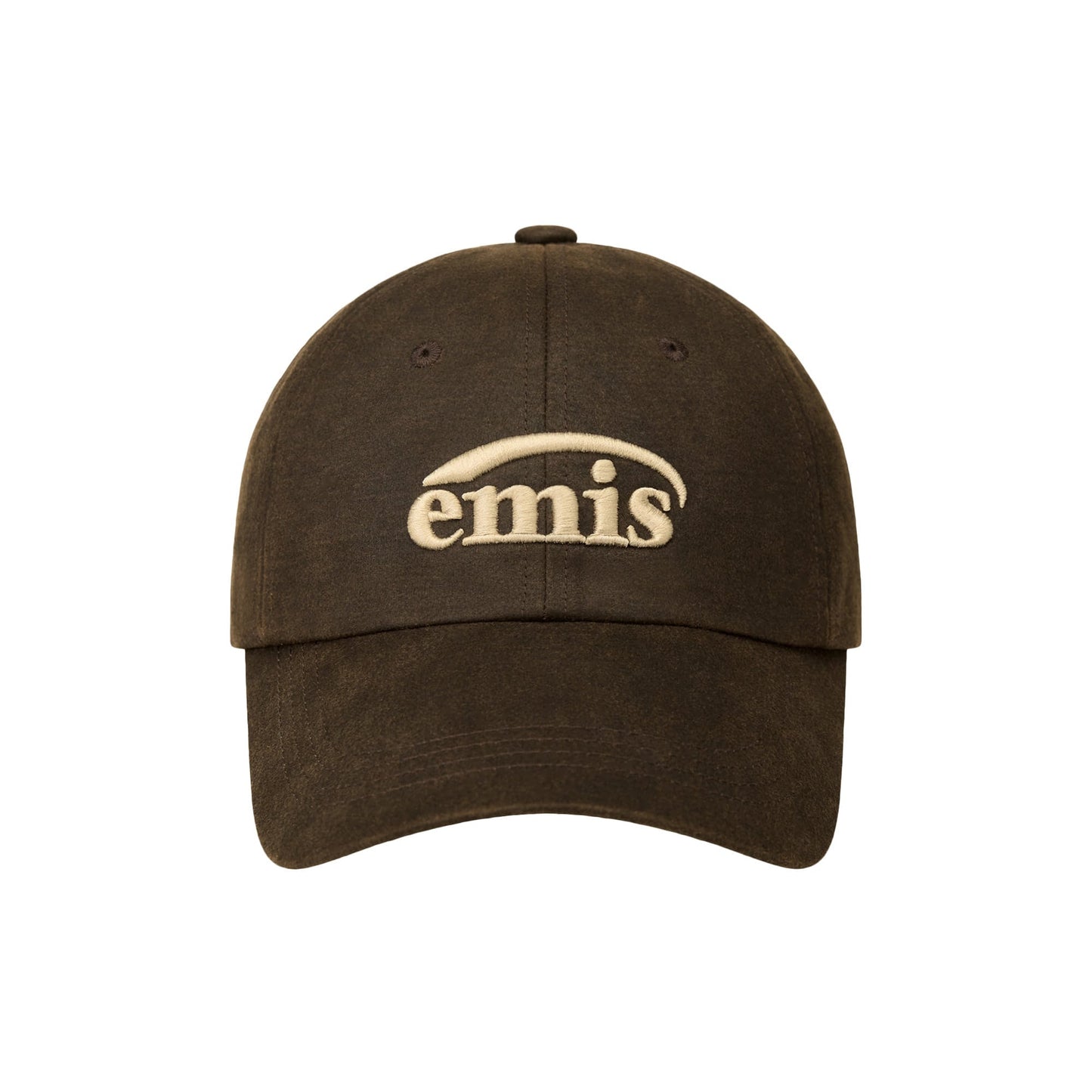 WASHED FAUX LEATHER BALL CAP-BROWN