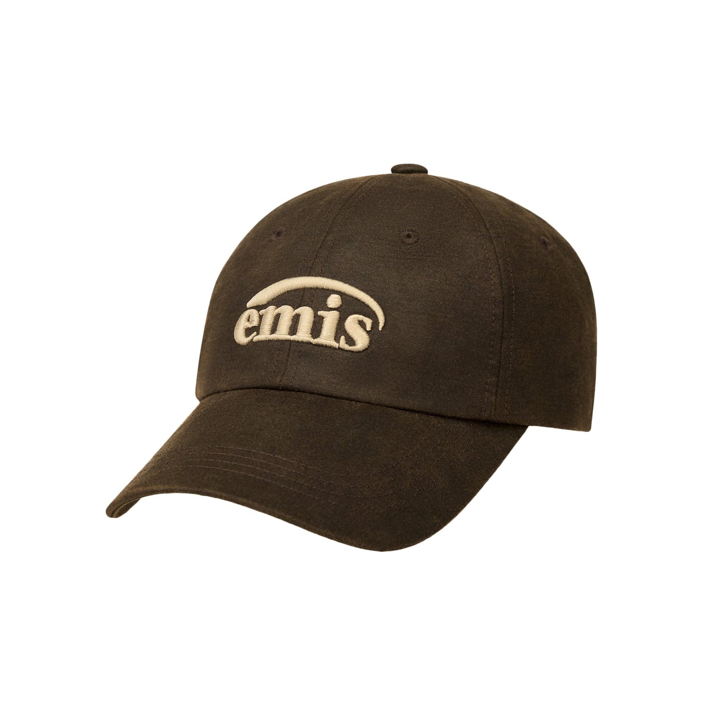 WASHED FAUX LEATHER BALL CAP-BROWN