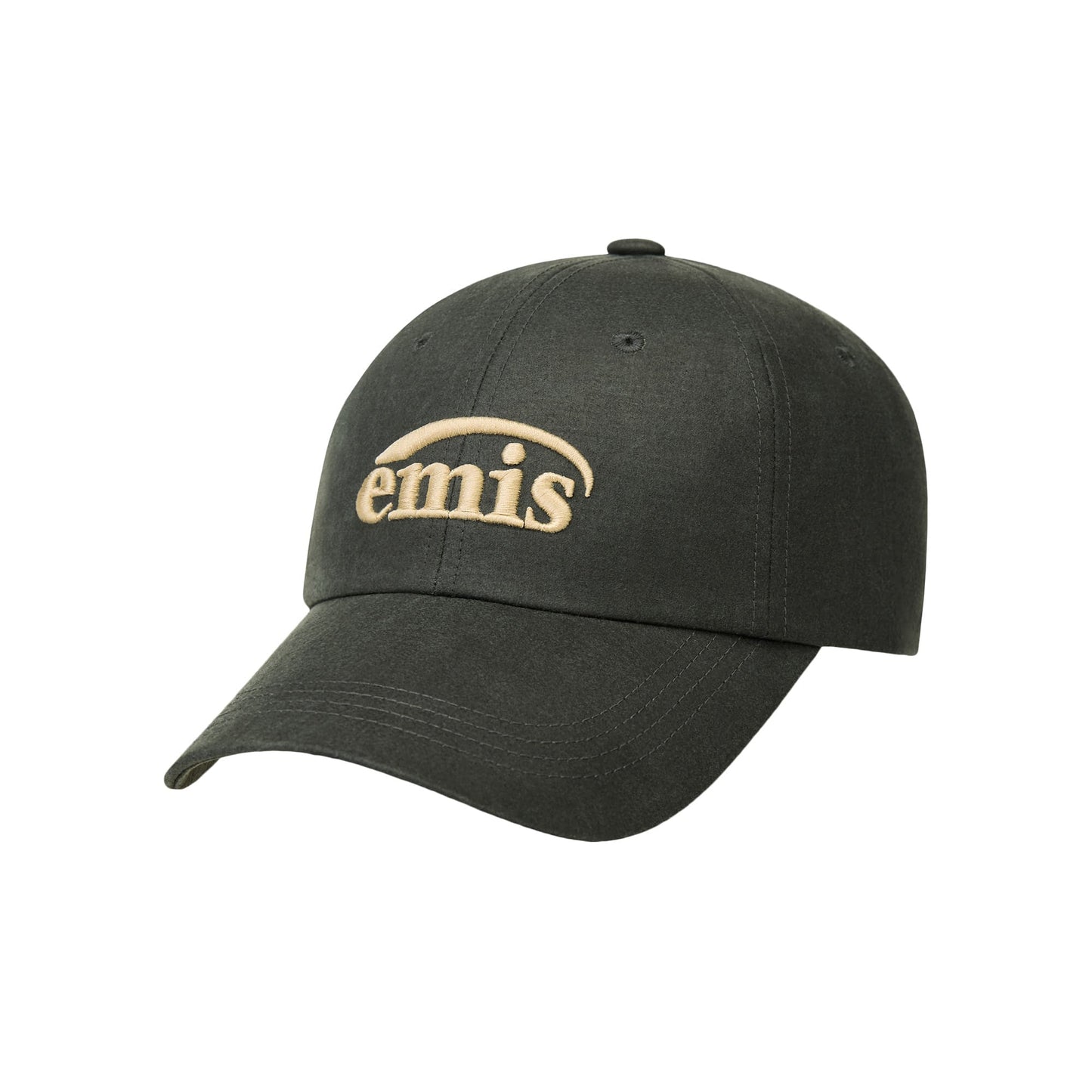 WASHED FAUX LEATHER BALL CAP-GREEN