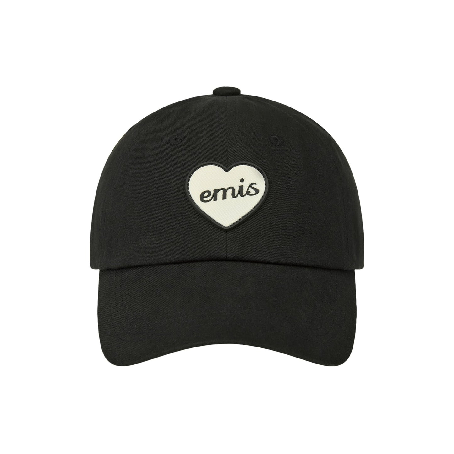 HEART RUBBER PATCH BALL CAP-BLACK
