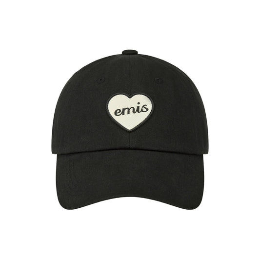 HEART RUBBER PATCH BALL CAP-BLACK
