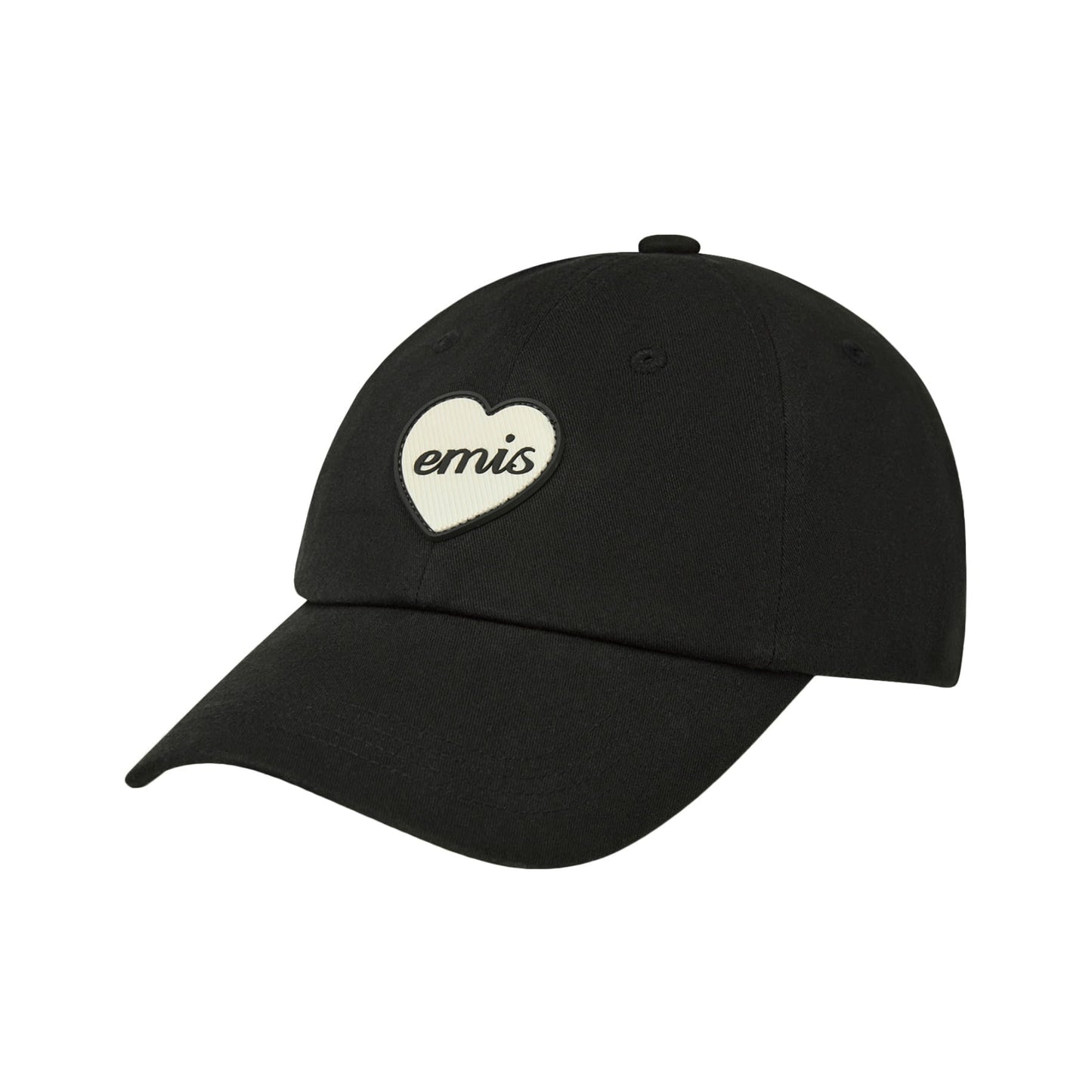 HEART RUBBER PATCH BALL CAP-BLACK