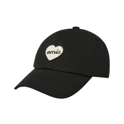 HEART RUBBER PATCH BALL CAP-BLACK