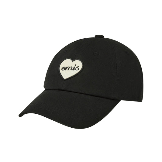HEART RUBBER PATCH BALL CAP-BLACK