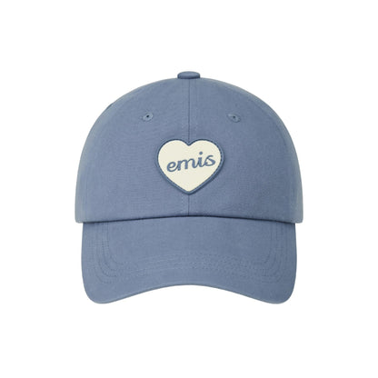 HEART RUBBER PATCH BALL CAP-BLUE