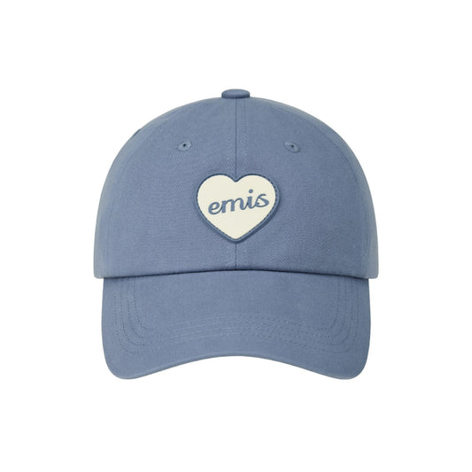 HEART RUBBER PATCH BALL CAP-BLUE