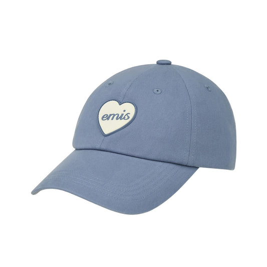 HEART RUBBER PATCH BALL CAP-BLUE