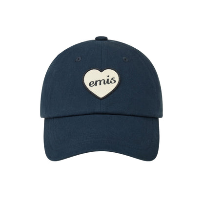 HEART RUBBER PATCH BALL CAP-NAVY