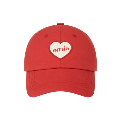 HEART RUBBER PATCH BALL CAP-RED
