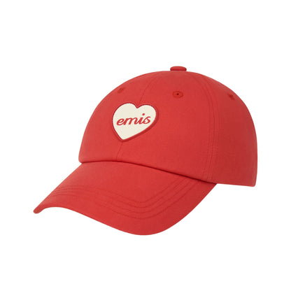 HEART RUBBER PATCH BALL CAP-RED
