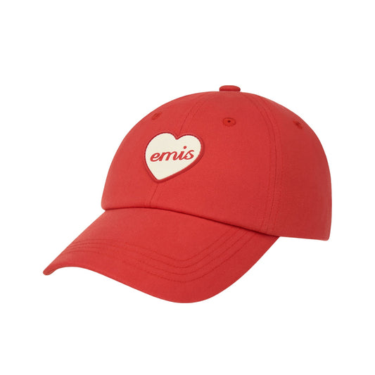 HEART RUBBER PATCH BALL CAP-RED