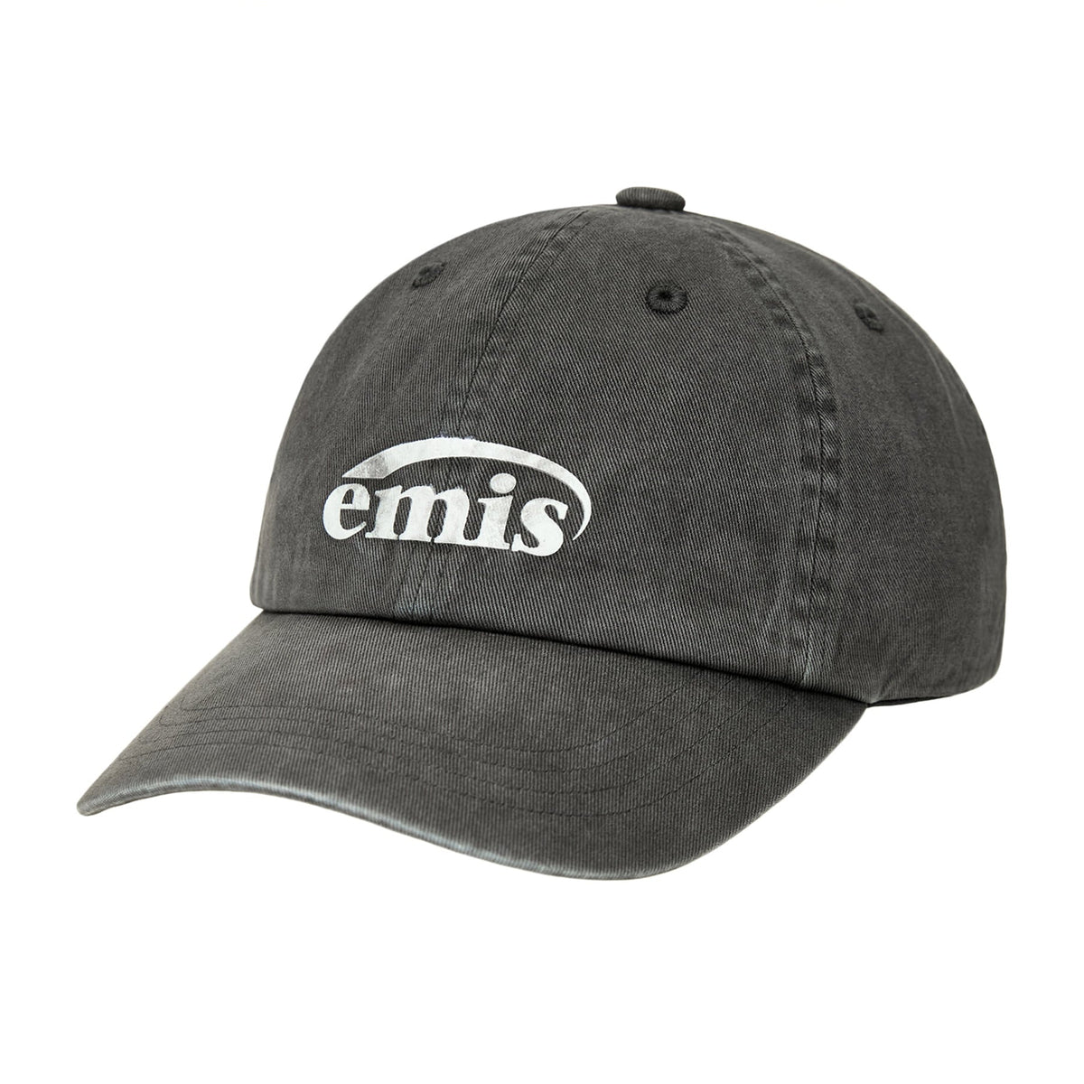 LOGO PRINT PIGMENT DYEING BALL CAP-GRAY