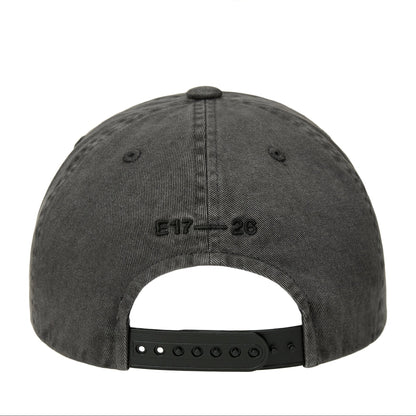 LOGO PRINT PIGMENT DYEING BALL CAP-GRAY