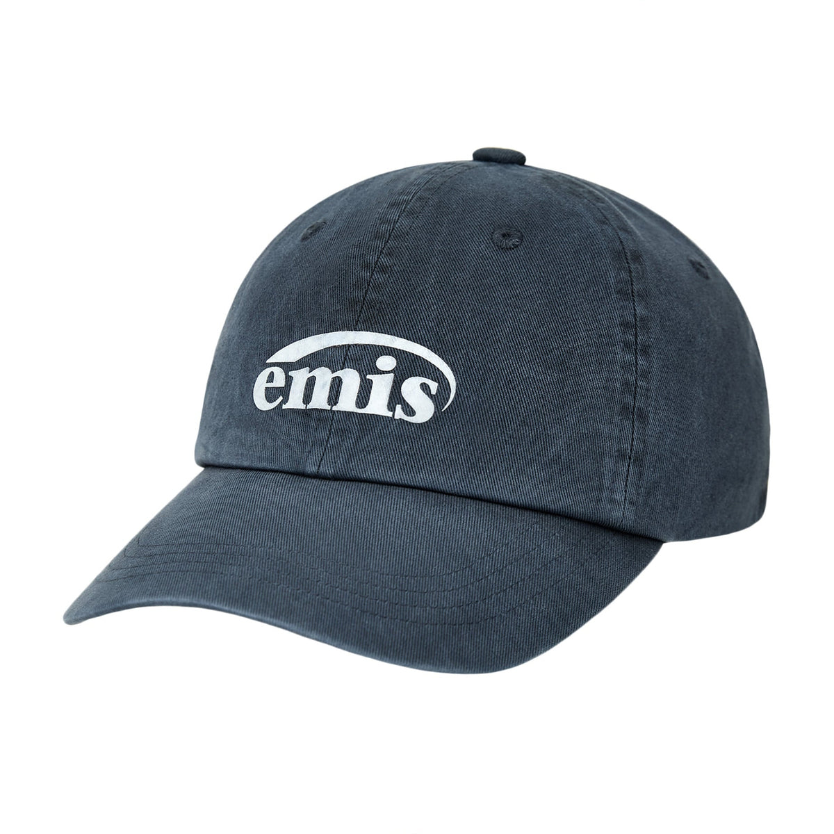 LOGO PRINT PIGMENT DYEING BALL CAP-NAVY