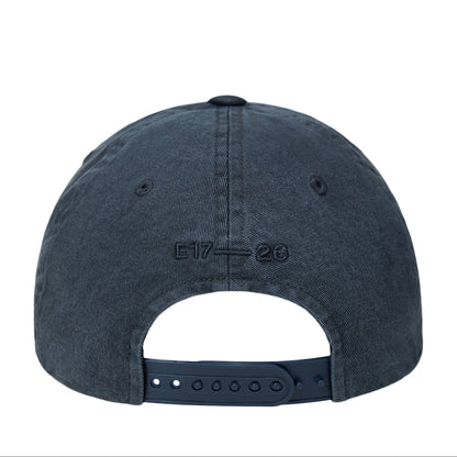 LOGO PRINT PIGMENT DYEING BALL CAP-NAVY