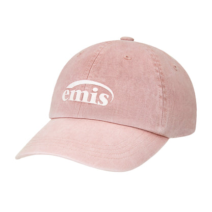 LOGO PRINT PIGMENT DYEING BALL CAP-PINK