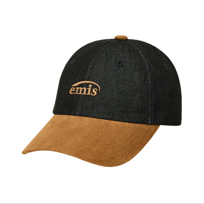 SMALL LOGO SUEDE BRIM BALL CAP-BLACK
