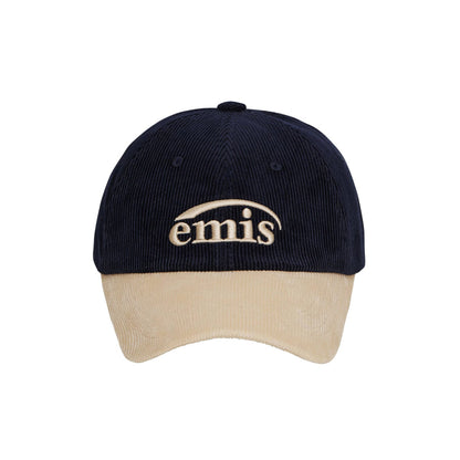 CORDUROY TWO-TONE BALL CAP-NAVY