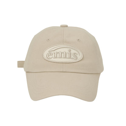 TONE ON TONE WAPPEN BALL CAP-BEIGE