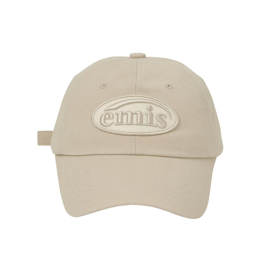 TONE ON TONE WAPPEN BALL CAP-BEIGE