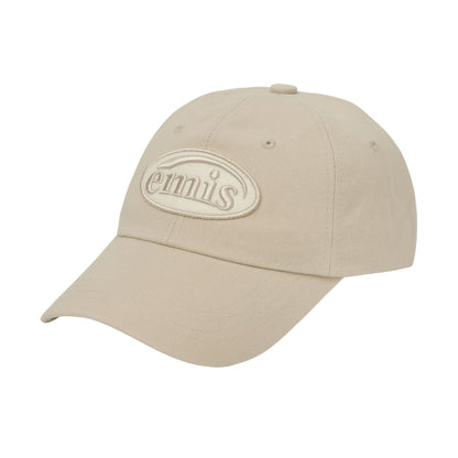 TONE ON TONE WAPPEN BALL CAP-BEIGE