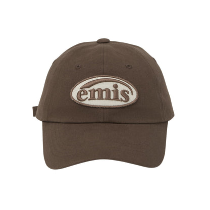 TONE ON TONE WAPPEN BALL CAP-BROWN