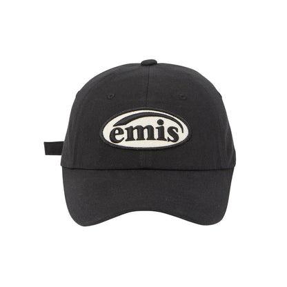 TONE ON TONE WAPPEN BALL CAP-BLACK