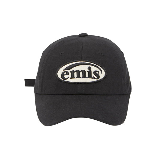TONE ON TONE WAPPEN BALL CAP-BLACK