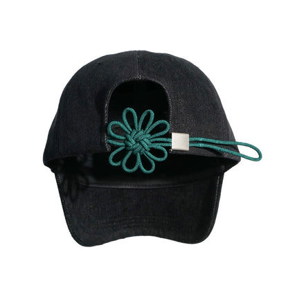 DENIM FLOWER KNOT CAP