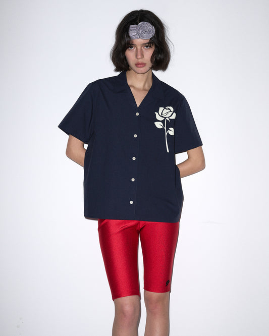 OVERSIZED SHIRT HALF SLEEVE UNE ROSE