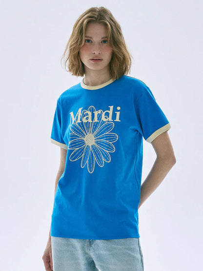 SLIM RINGER TSHIRT FLOWERMARDI