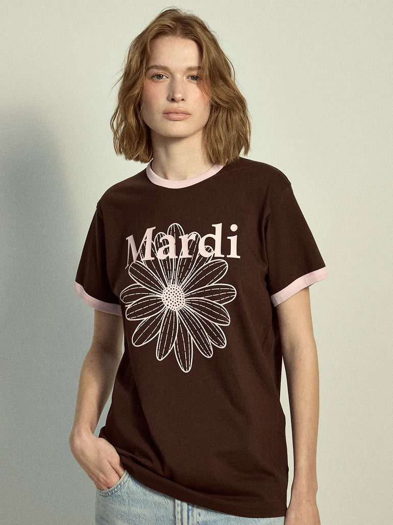 SLIM RINGER TSHIRT FLOWERMARDI