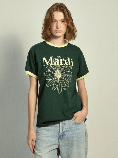 SLIM RINGER TSHIRT FLOWERMARDI