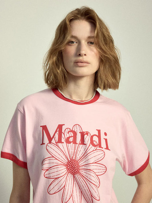SLIM RINGER TSHIRT FLOWERMARDI