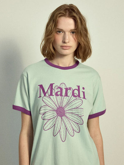 SLIM RINGER TSHIRT FLOWERMARDI