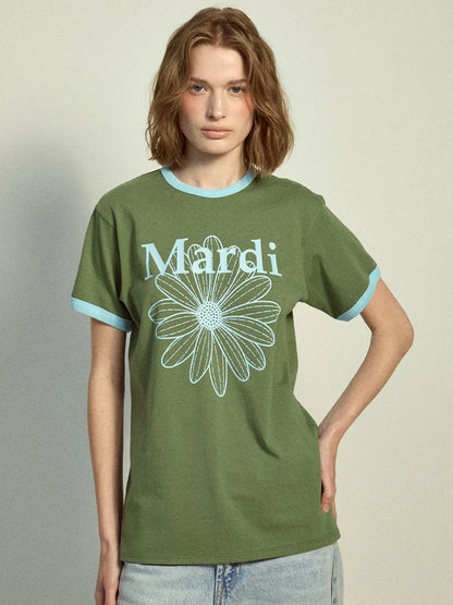 SLIM RINGER TSHIRT FLOWERMARDI