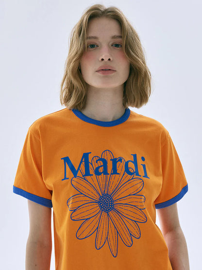 SLIM RINGER TSHIRT FLOWERMARDI