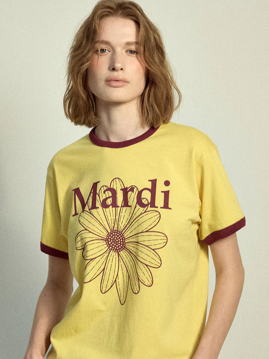 SLIM RINGER TSHIRT FLOWERMARDI
