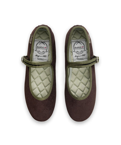 BELLA QUILTED MARYJANES-DARK BROWN