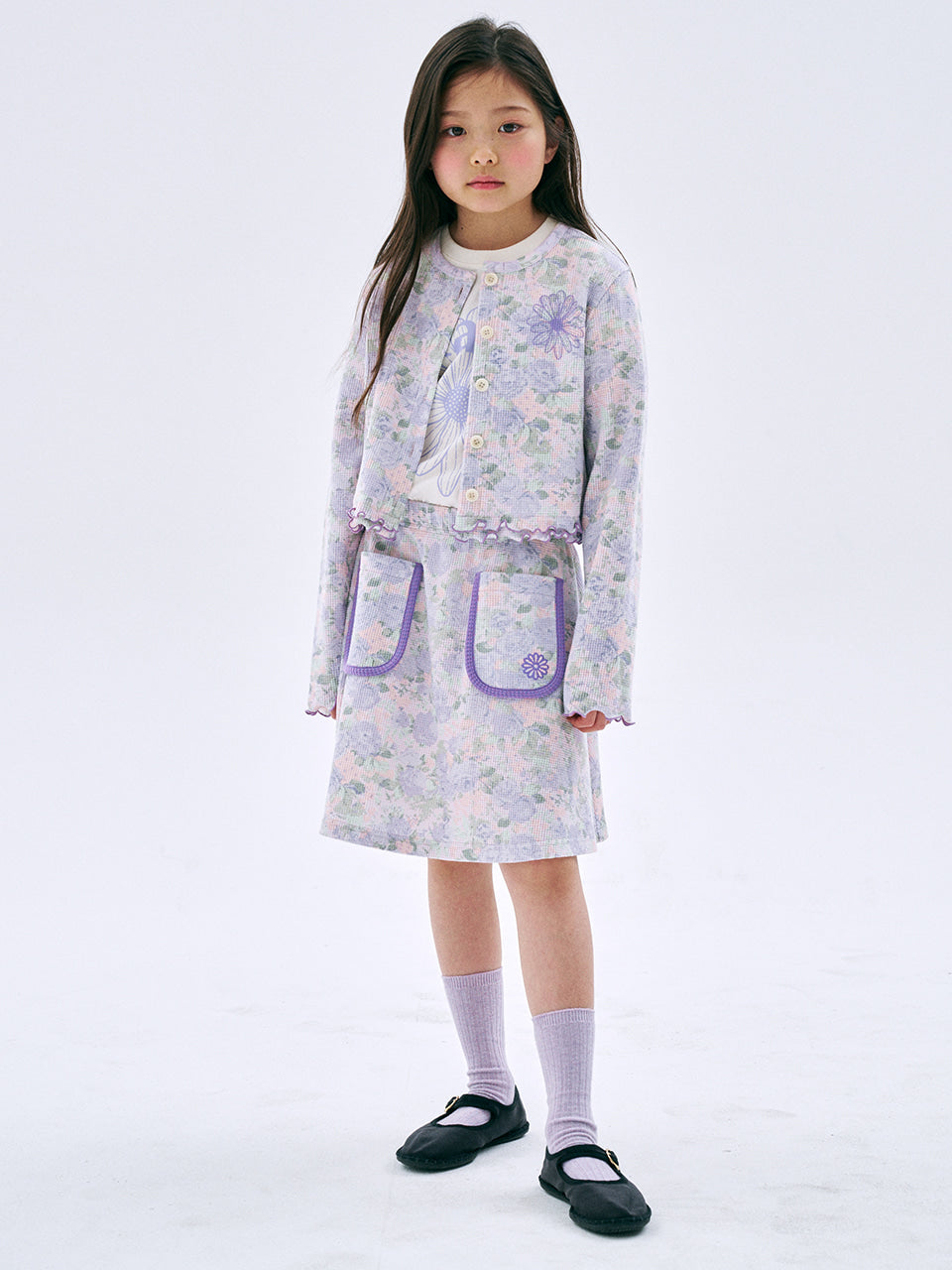 KIDS WAFFLE SKIRT FLEUR