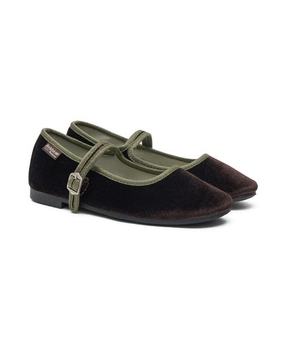BELLA QUILTED MARYJANES-DARK BROWN